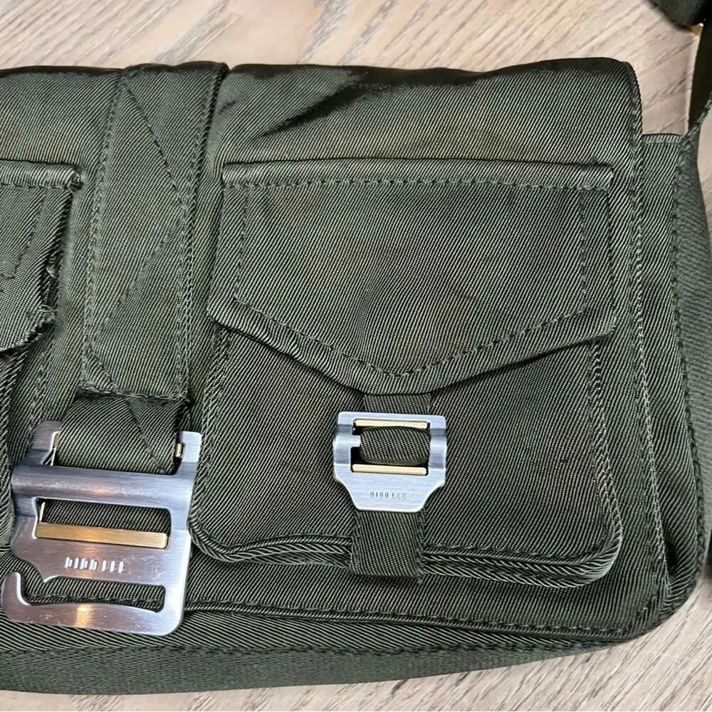 Dion Lee Utility Shoulder Bag Olive Green Twill Cargo Pockets Nylon Strap Y2K